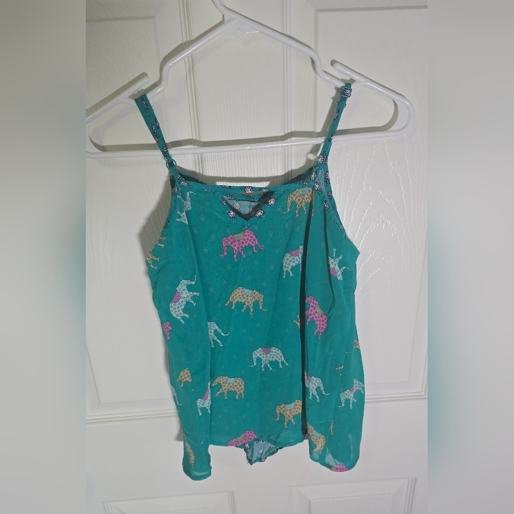 Xhilaration Girls Green Layered Spaghetti Strap Tank Top XL